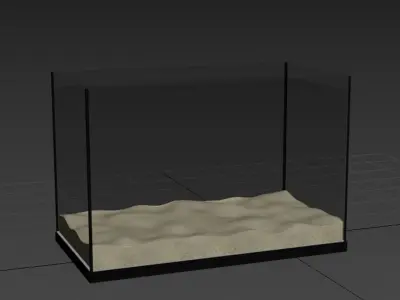 Aquarium with sand in it 3D model
