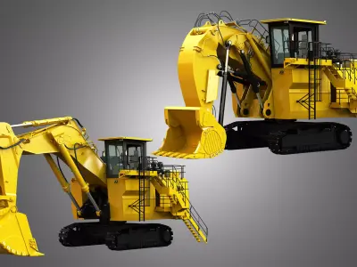 6030 FS - Mining Excavator and Shovel  2 in 1 3D Model Pack