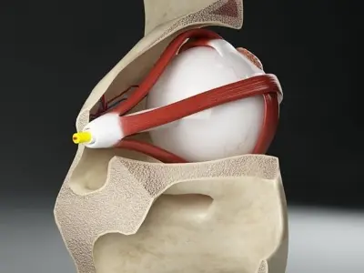 Anatomy eye with skull cut-section 3D model