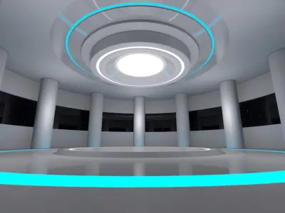 Sci Fi Room Low-poly 3D model 15