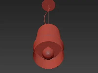 Chandelier pendant light with two bulbs hanging from it 3D model