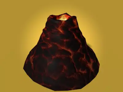 LowPoly Volcano Low-poly 3D model