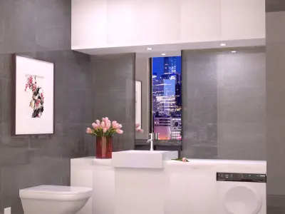 Modern Washroom Low-poly 3D model