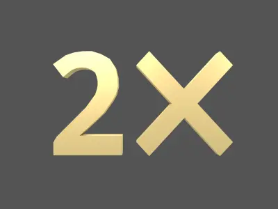 Bonus 2x Symbol v1 003 Low-poly 3D model