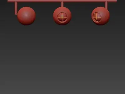 Plafonnier light chrome track lighting 3D model