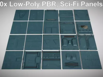 Low-Poly Sci-Fi PBR Pack Low-poly 3D model