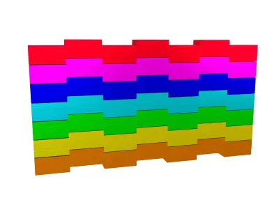 Stylish Rainbow Symbol V1 002 Low-poly 3D model