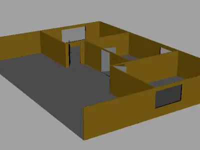 Free Low-Poly House Floor Plan Maya ma and mb and FBX Format Free low-poly 3D model