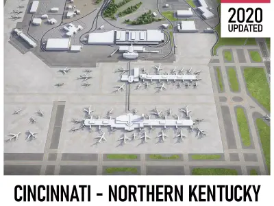 Cincinnati - Northern Kentucky Airport - CVG Low-poly 3D model