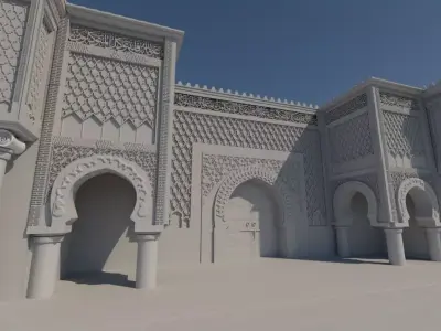 3D Model Ben Mansour Landmark in Meknes Moroccan 3D model