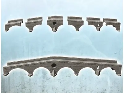 Pietra Bridge Verona Italy - World War Two Second WWII Front Eas 3D print model