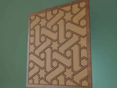 Demerdash Mosque geometric pattern door panel 3D print model