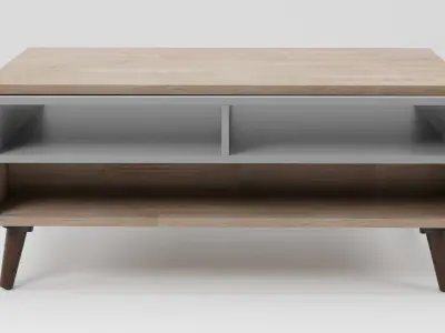 ALLOA Coffee Table Light Wood with Grey 3D model