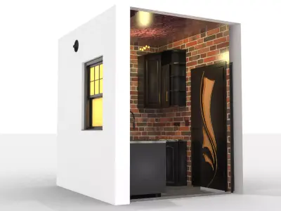 Kitchen Interior Design without Furnitures 3D model