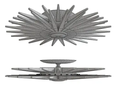 Quincy Semi Flushmount Low-poly 3D model