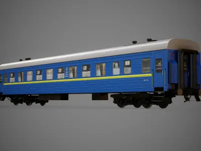 Ukrainian train carriage 3D model