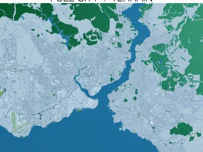 Istanbul with Terrain 3D model