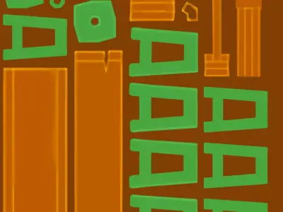 kuriwrung set of plastic pieces 3D model