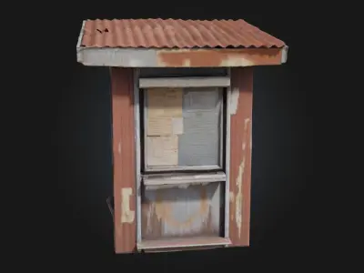 Weathered Ticket Booth  Vintage Charm with a Touch of Decay 3D model