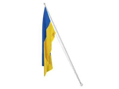 Ukraine Exterior Flag 3D model