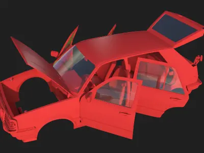 Volkswagen Golf II Country - Body and Interior 3D print model