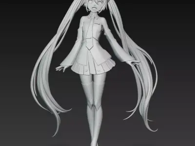 Hatsune Miku without textures 3D model
