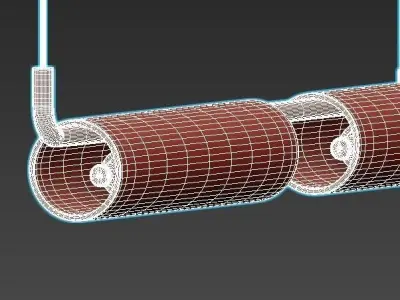 lucina-long modern light fixture with brass and clear glass 3D model