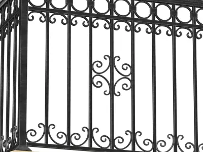 Balcony Modern Forged Fence 3D model