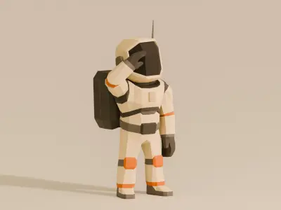 UNRIGGED VERSION LOW-POLY ASTRONAUT UPDATET Low-poly 3D model