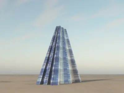 Elegant futuristic building 3D model