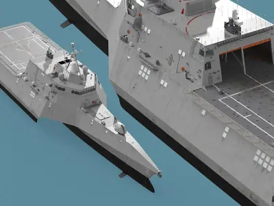  Combat Naval Ship USS Independence LCS-2 Rigged for Maya 