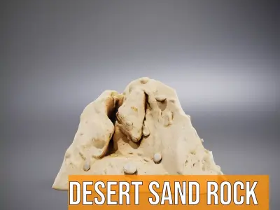 Desert Sand Rock model pack Low-poly 3D model