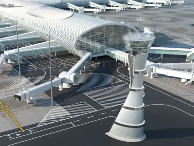  Airport Air Traffic Control Tower with Interior Generic 