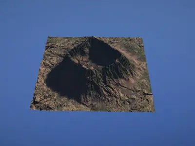 Landscape Environment Volcano Snow 47 Low-poly 3D model