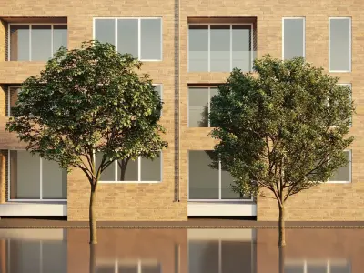 Modern residential building 01 3D model