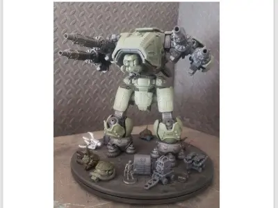 Project Gigante-Superheavy Fire Support Mech in 28mm 3D print model