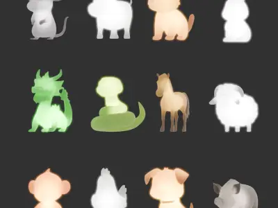 Indirect lighting of the zodiac 3D model