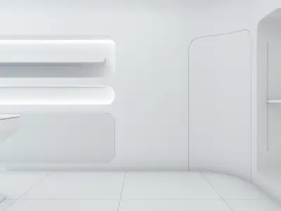 Sci-fi white interior 01 3D model