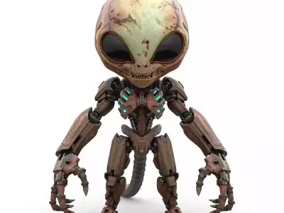 Aesthetic Chibi Sci Tech  Alien Characters 3D Collection 3D Model Pack