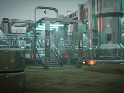 SciFi Exterior Environment Kit Vol 01 60 Asset  Low-poly 3D model