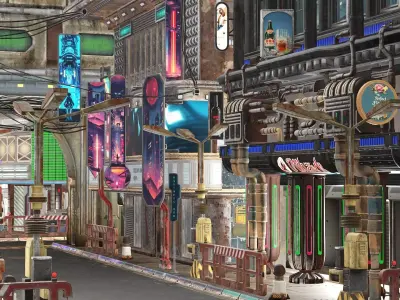 Sci Fi Futuristic City  Pack Low Poly 3D Model Low-poly 3D model