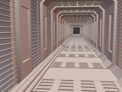 scifi tunnel Low-poly 3D model