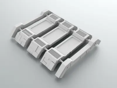 Sci-Fi modular hallway piece 3D model