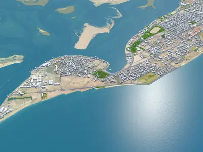 Umm Al Quwain City in United Arab Emirates UAE Low-poly 3D model