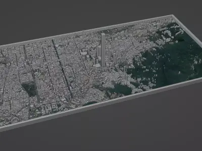 Taipei City Low-poly 3D model