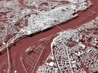 Cityscape Mainz Germany 3D model