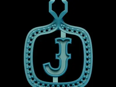 J Letter pendant  3D print model