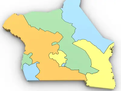 3d Political Map of Kenya 3D model