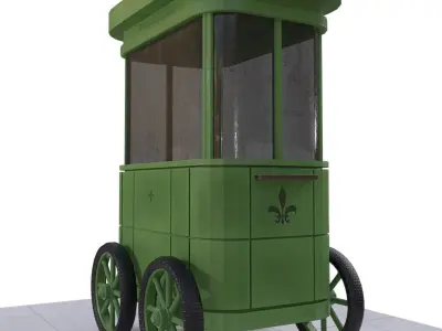 Street Food Bagel Cart 3d Model Low-poly 3D model