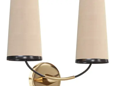 Lennon 2 Light Wall Sconce with Black Trimmed Shades by Arhaus 3D model